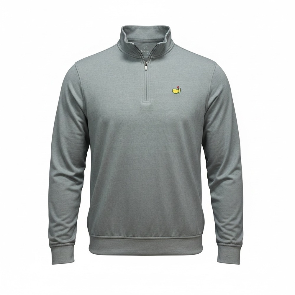 Masters Tech Mens Grey Quarter Zip Golf Pullover Sweater Small